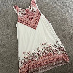 lovely white floral lines dress